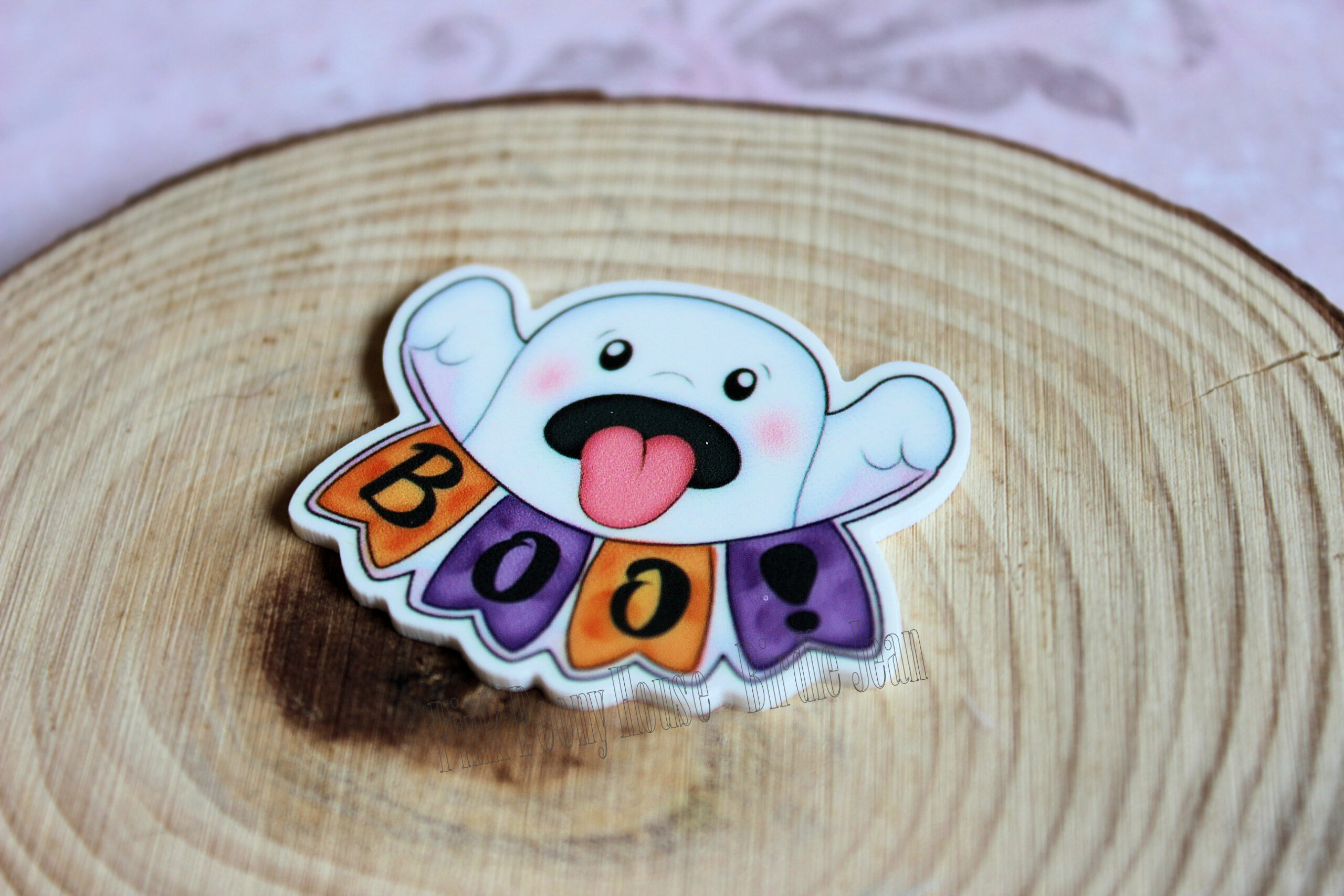 booresin2 Boo Ghost Planar Resin Halloween Flatback (1 pc)