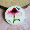 Pink Coneflower Gardening Butterfly Pollinator Planar Resin ( 1 pc )