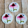 Pink Coneflower Gardening Butterfly Pollinator Planar Resin ( 3 pcs )