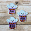 Halloween Ghost Polkadot Planar Resin Flatback ( 3 pcs )