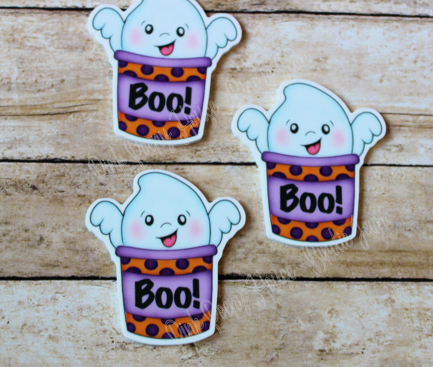 Halloween Ghost Polkadot Planar Resin Flatback (1 pc )