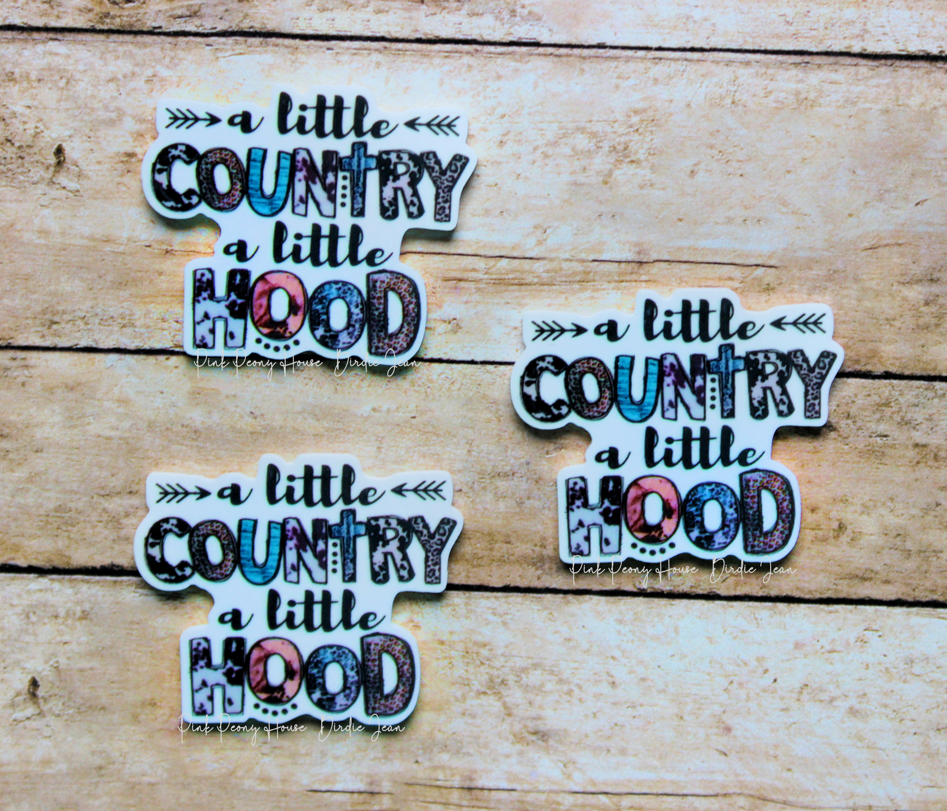 coutryhood3a A Little Country A Little Hood Planar Resin Flatback ( 3 pcs )
