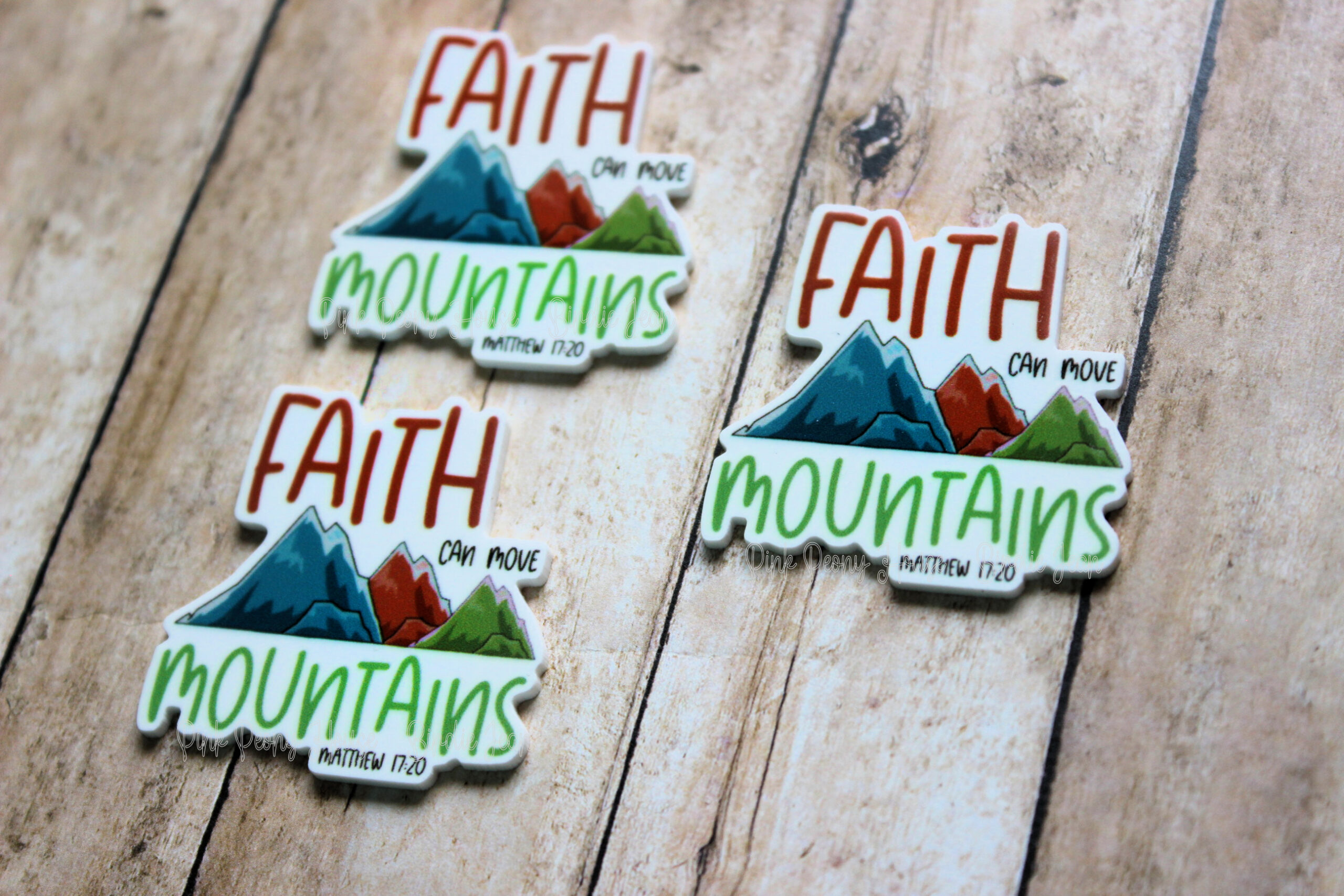 Faith Can Move Mountains Inspirational Quote Planar Resin Flatback ( 1 pc )