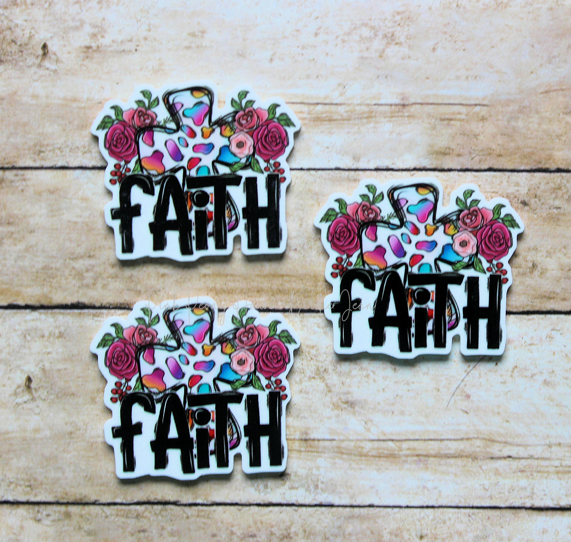 Faith Planar Resin Flatback Scripture Christian ( 3 pcs )