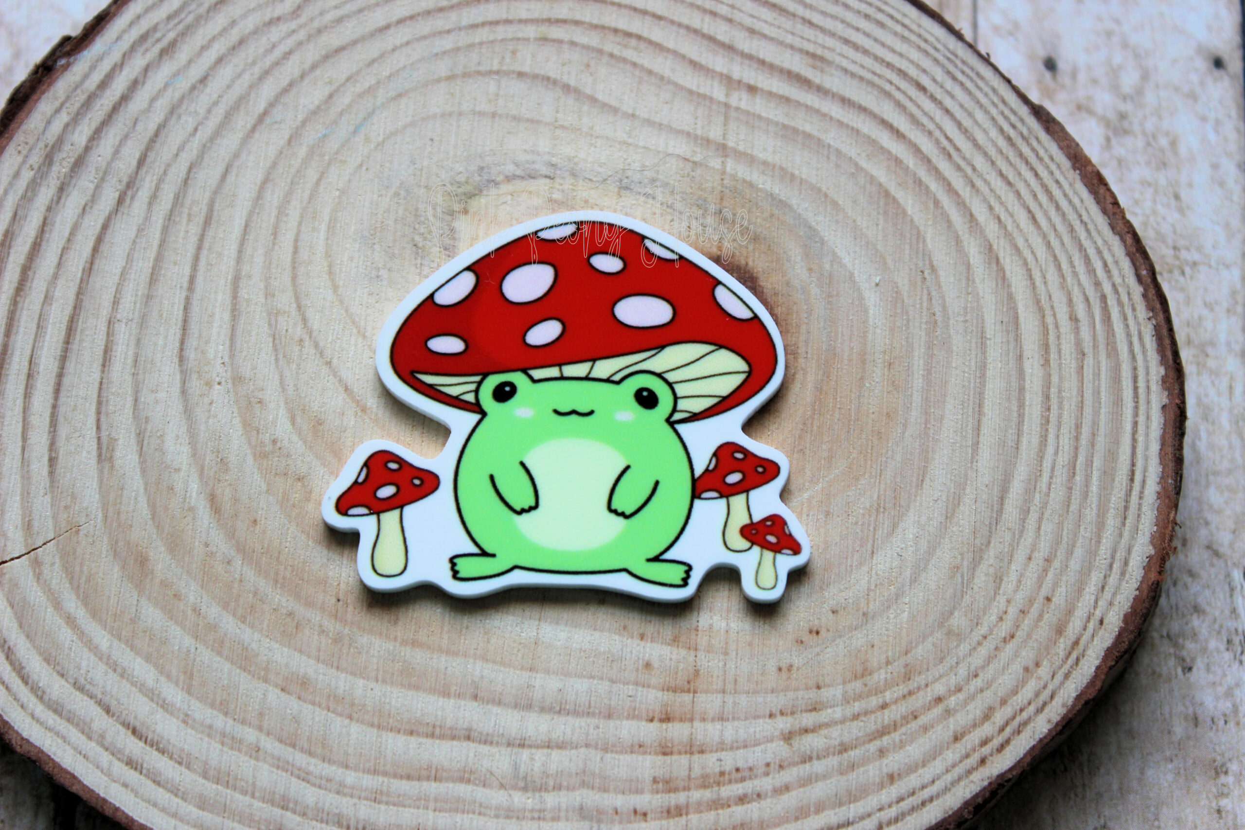 1 Toad Frog Toadstool Mushroom Planar Resin Flatback ( 1 pc )