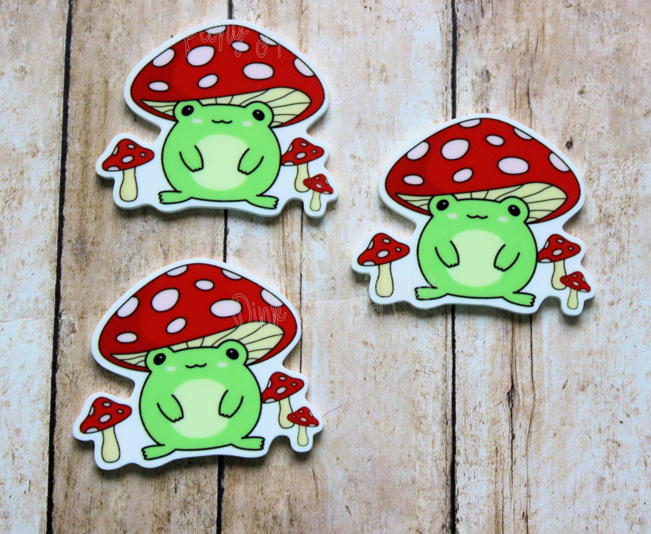 Toad Frog Toadstool Mushroom Planar Resin Flatback