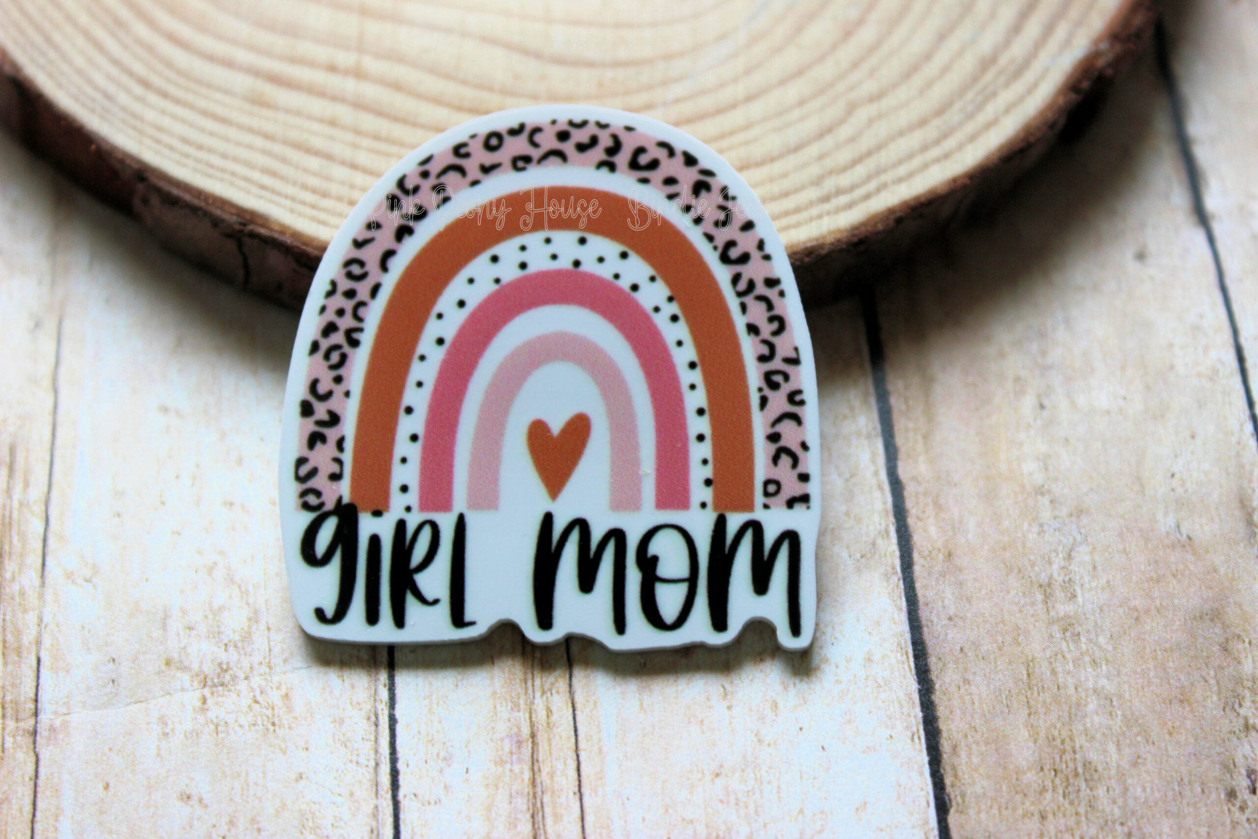 1 Girl Mom Rainbow Planar Resin Flatback ( 1 pc )