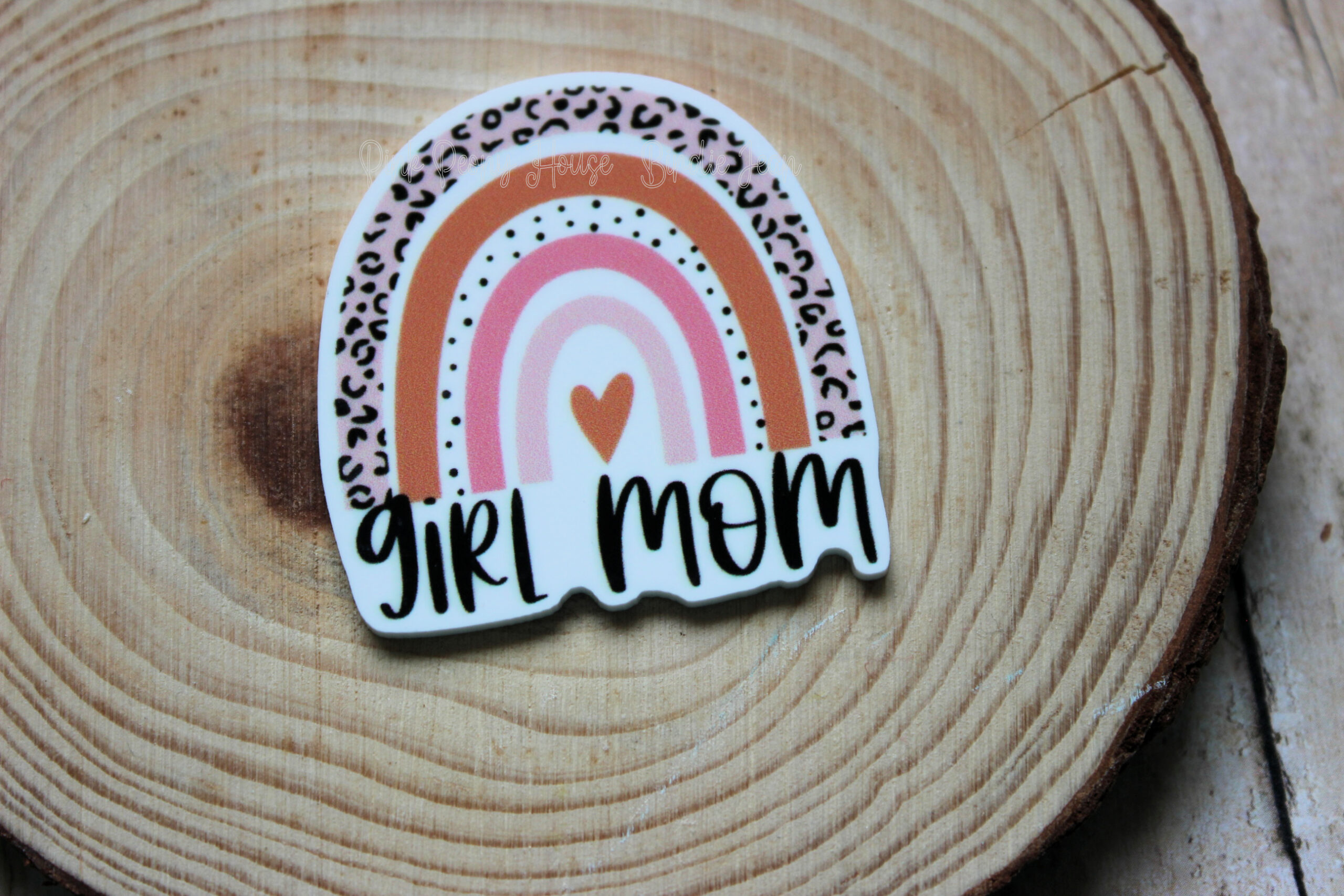 1 Girl Mom Rainbow Planar Resin Flatback ( 1 pc )