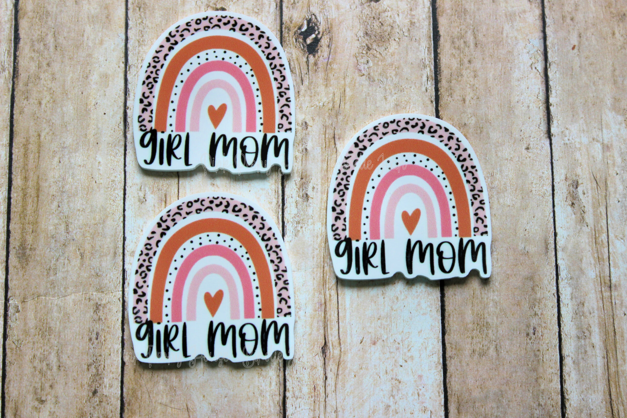 1 Girl Mom Rainbow Planar Resin Flatback