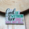 godwithin1a God Is Within Her She Will Not Fail - Bible Scripture Planar Resin Flatback ( 1 pc)