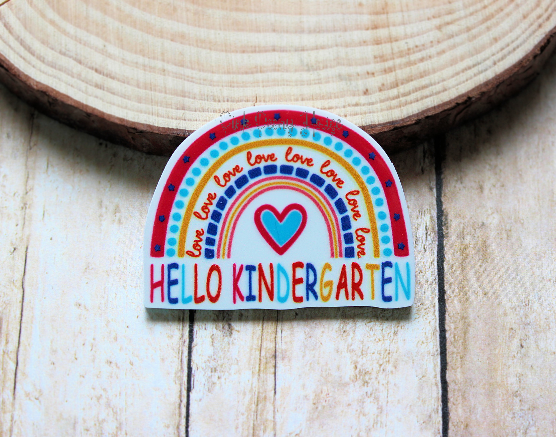 Hello Kindergarten Rainbow Planar Resin Flatback ( 1 pc)