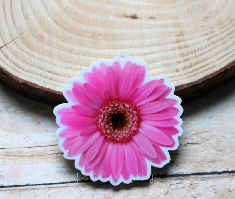 Pink Gerbera Daisy Flower Planar Resin Flatback (1 pc )