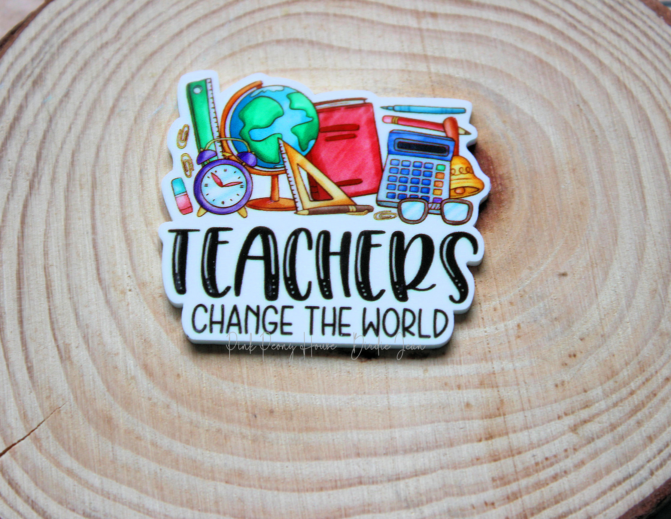 teachers1b Teachers Change The World Planar Resin Flatback