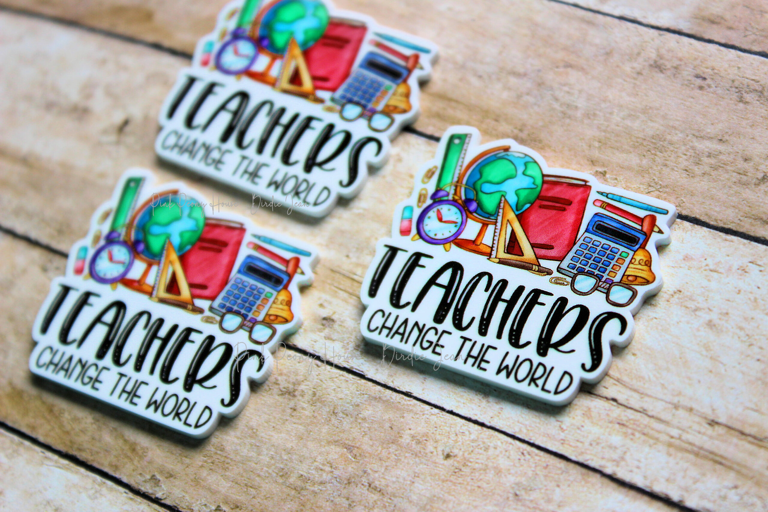 teachers3b Teachers Change The World Planar Resin Flatback