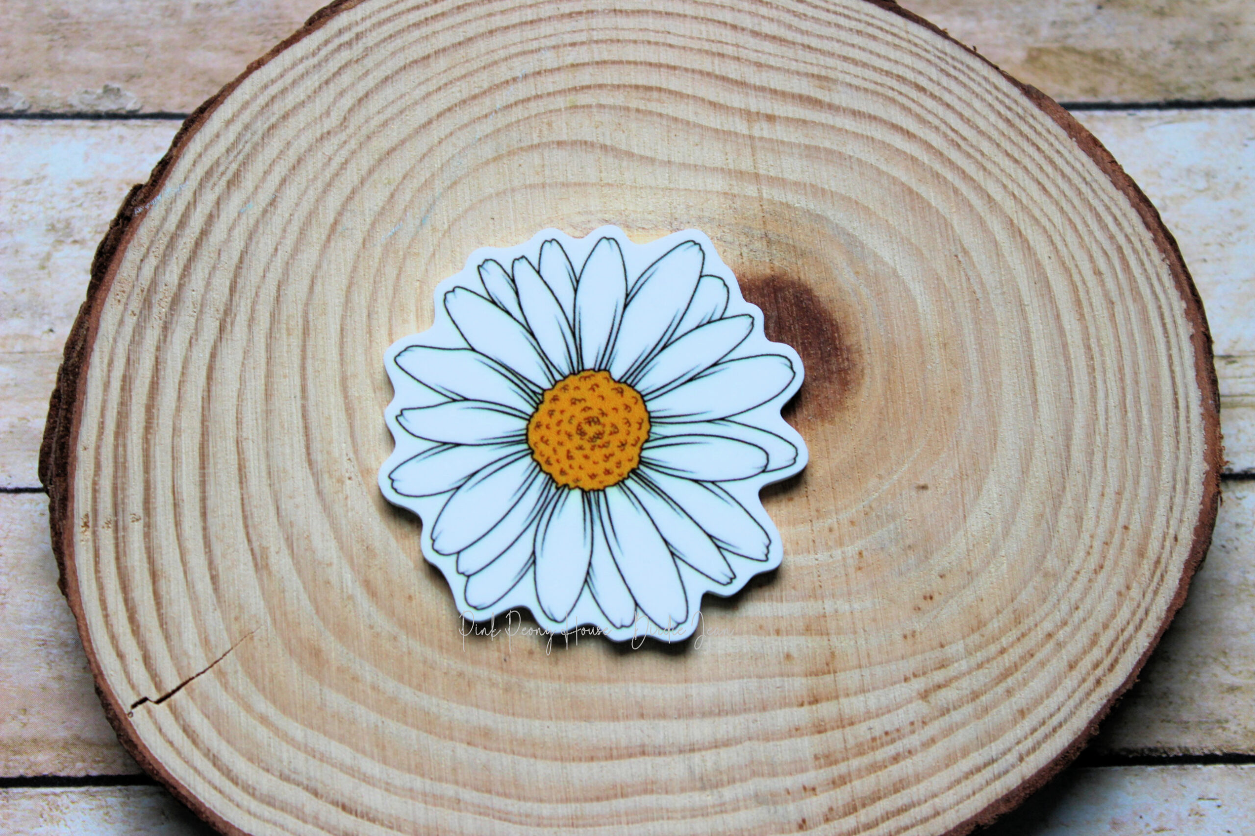whitedaisy1b White Shasta Daisy Flower Planar Resin Flatbacks ( 3 pcs )