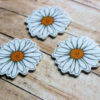 whitedaisy3b White Shasta Daisy Flower Planar Resin Flatbacks ( 3 pcs )