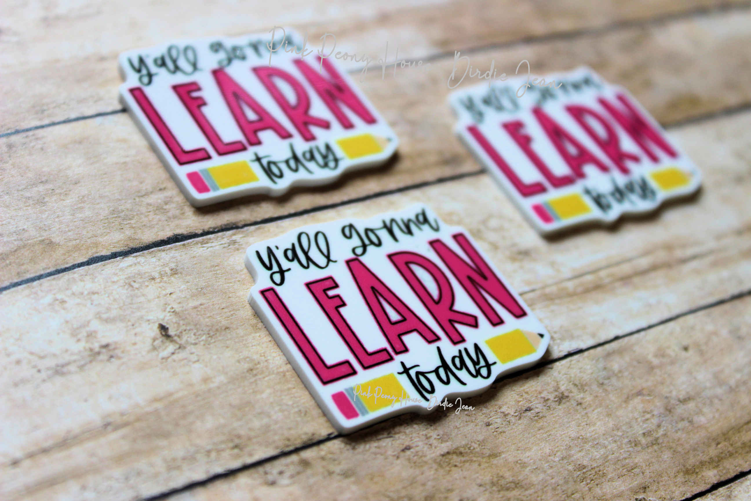 yallgonnalearnx3b Y'all Gonna Learn Today Planar Resin Flatback ( 3 pcs )