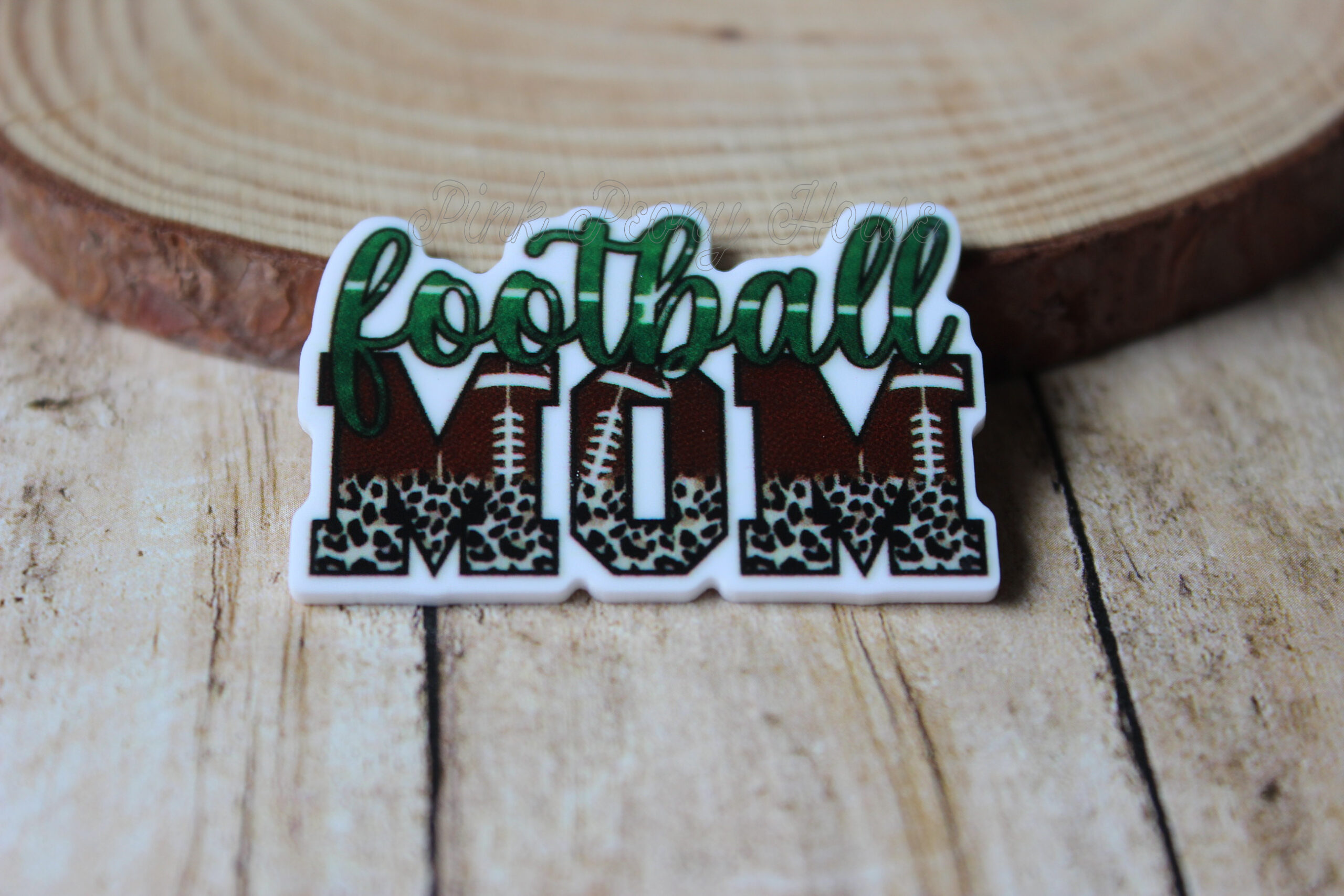 Football Mom Planar Resin Flatbacks ( 3 pcs ) - hair bow supplies, craft supplies, resins, ribbon, FOE, fold over elastic, feathers, ribbon, gros grain ribbon, bow centers