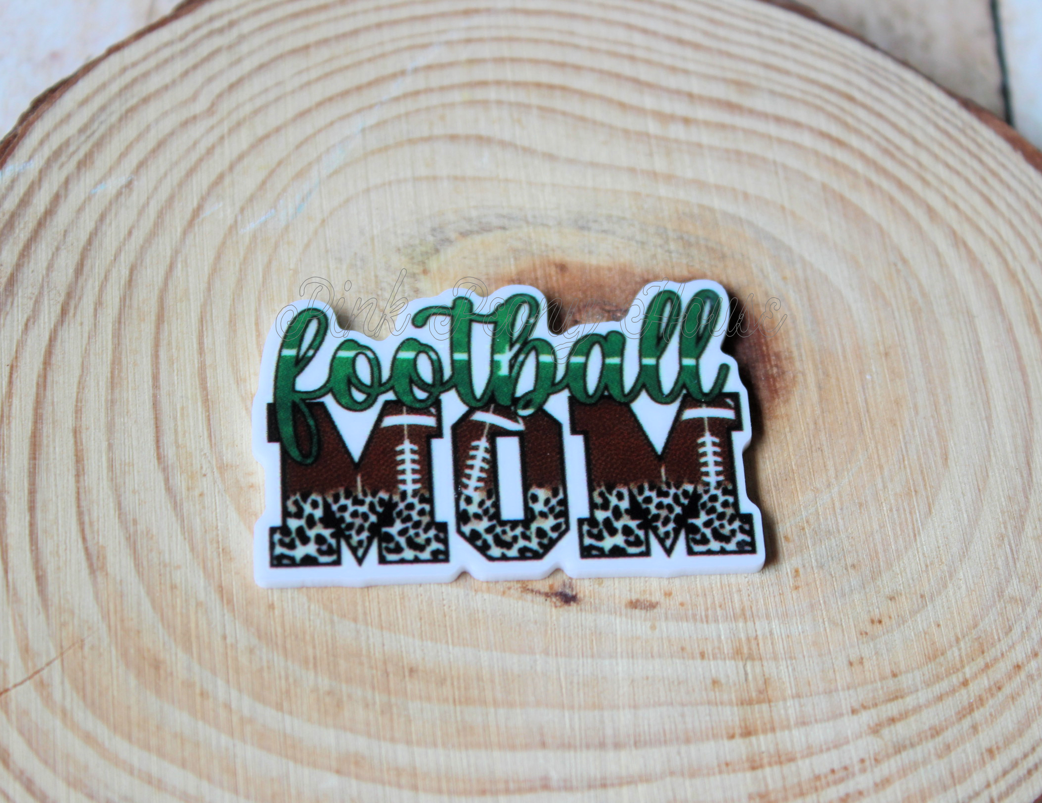 Football Mom Planar Resin Flatbacks ( 3 pcs ) - hair bow supplies, craft supplies, resins, ribbon, FOE, fold over elastic, feathers, ribbon, gros grain ribbon, bow centers - shop small at https://BirdieJean.com - small business based in the USA