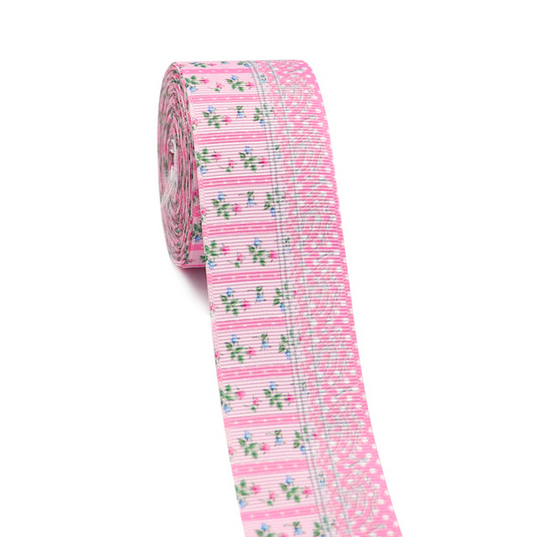 pinkginghamribbon1 1.5" Novelty Pink Gingham or Stripe Gros Grain Ribbon- 1 yard- sold by the yard - pink