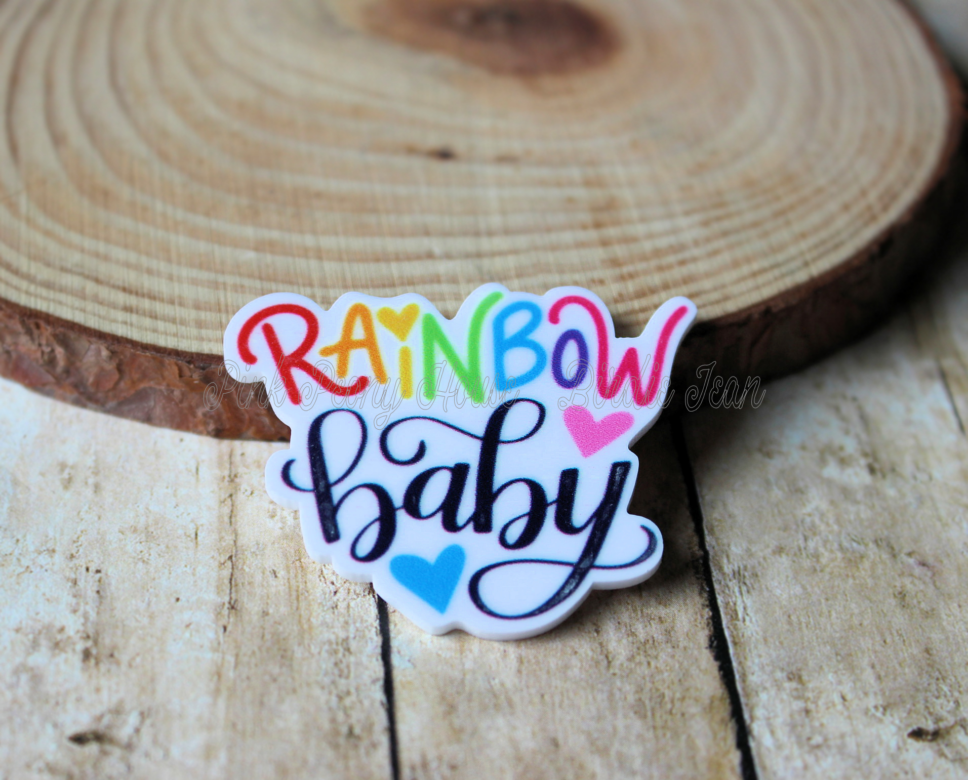 Rainbow Baby Planar Resin Flatbacks ( 3 pcs ) - hair bow supplies, craft supplies, resins, ribbon, FOE, fold over elastic, feathers, ribbon, gros grain ribbon, bow centers