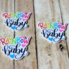 Rainbow Baby Planar Resin Flatbacks ( 3 pcs ) - hair bow supplies, craft supplies, resins, ribbon, FOE, fold over elastic, feathers, ribbon, gros grain ribbon, bow centers