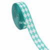 1" Wide Turquoise Blue White Harlequin Diamond Argyle Gros Grain Ribbon 1" wide x 1 yard long - sold by the yard - hair bow supplies