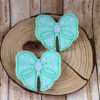 aquabowfeltie2 2 Cut Felties - Aqua Blue Bows with Polka Dots