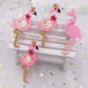 2 Glitter Flamingo Felties Appliqués
