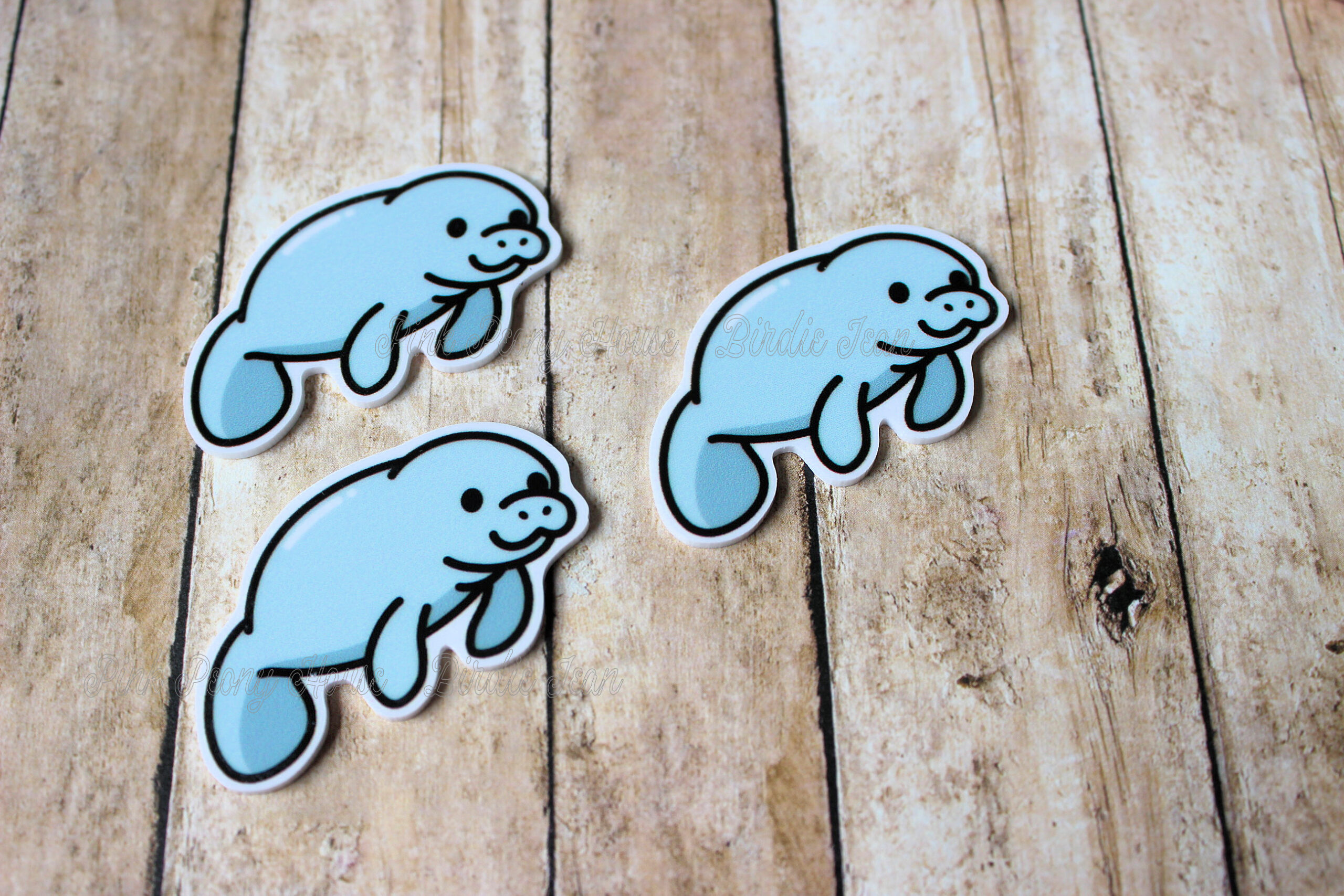 Florida Manatee Planar Resin Flatback ( 3 pcs ) hair bow centers - craft supplies hairbow supply - ribbon, resins, beads, lace, trims, wood, tulle and more from a US based small business- free shipping available