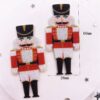 2 Glitter Nutcracker Felties Appliques embellishments for your holiday craft projects such as ornaments, card making, scrapbooking, use as hair bow centers, or make planner clips and bands. US based, mama-owned, small business, free shipping available.