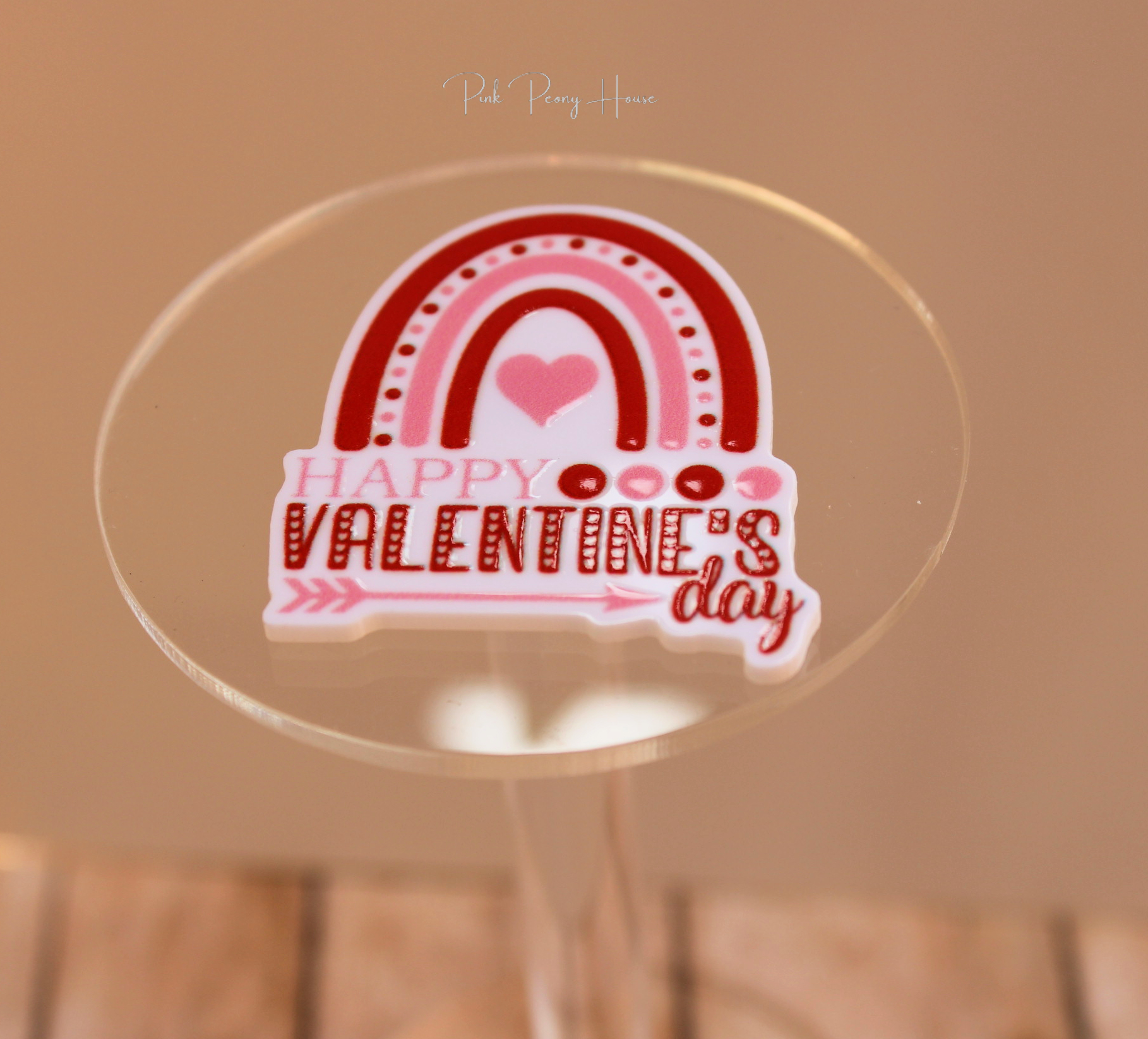 valentinerainbowplanarresin2 3 Happy Valentine's Day Rainbow Resin Flatbacks Cabochons Resins - Red and White Polka Dots