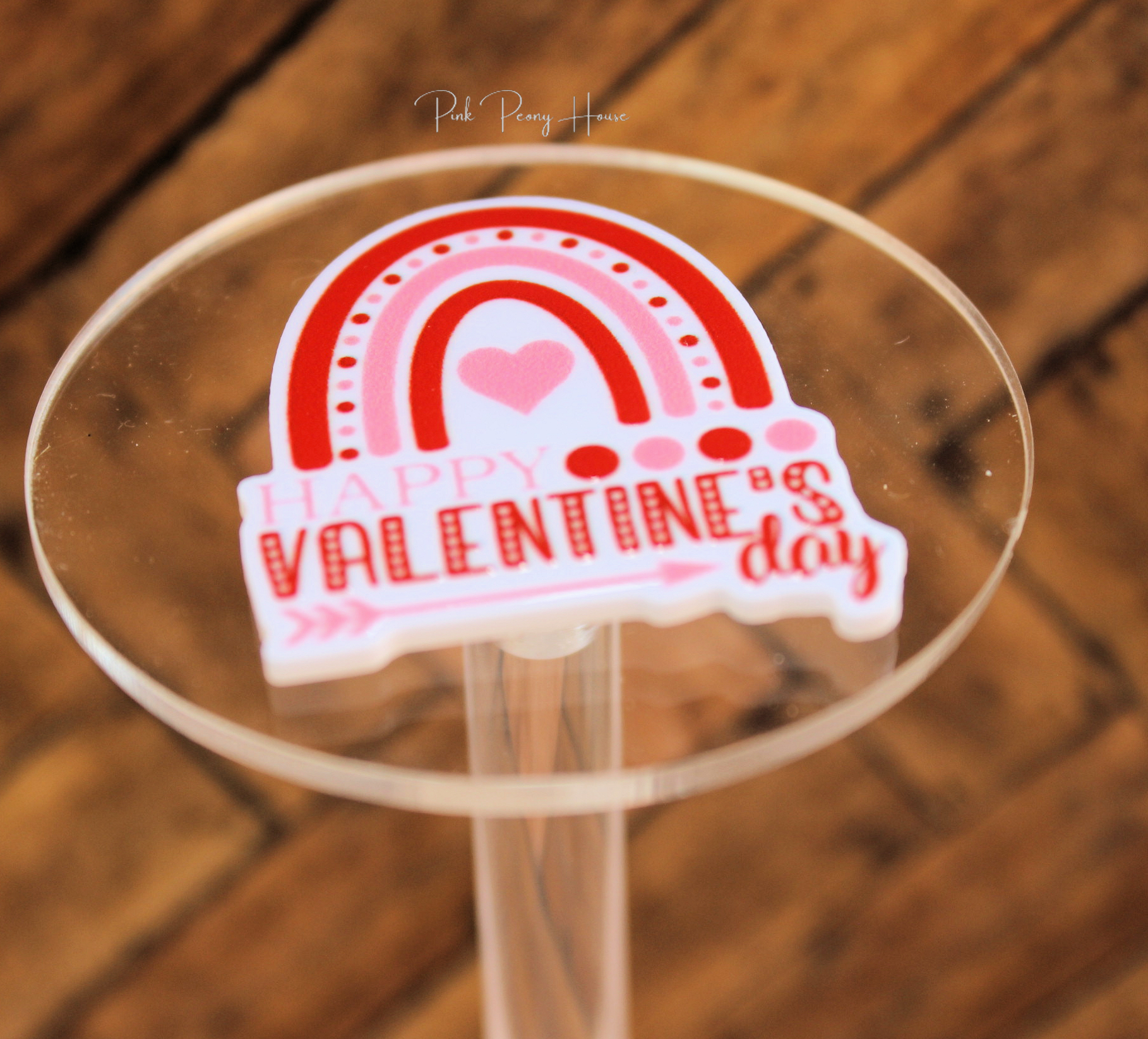 valentinesrainbowplanarresin1a 3 Happy Valentine's Day Rainbow Resin Flatbacks Cabochons Resins - Red and White Polka Dots